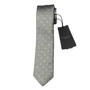 Ted Baker London Silk & Cotton Tie Light Green Geometric Men's NEW